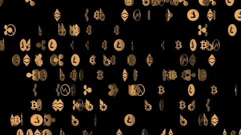 Moving a wall of characters changing the Crypto currency. Business background Stock Footage 83079435