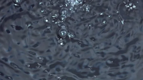 Moving water bubbles. Close-up. Stock Footage 142163517