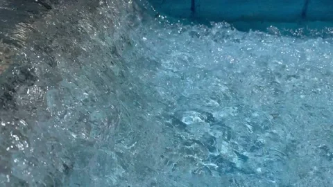 Moving water cascade waterfall. Background Close up Stock Footage 244917814