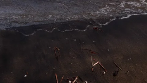 Moving water on the edge of Lake Champlain. Port Henry Marina. Stock Footage 273607638