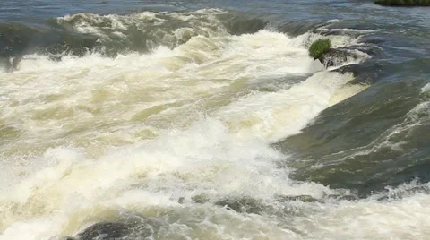 Moving water on small waterfall Video stock 68053899