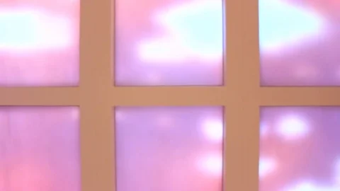 Moving waves of different colors, on a glazed square wall. In the focuse Stock Footage 82809632