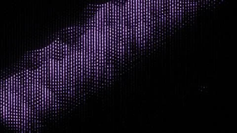 Moving waves of glowing dots on black background. Design. Bright electronic dots Stock Illustration