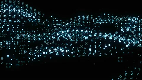Moving waves of techno points / Abstract digital background Stock Footage 94034374