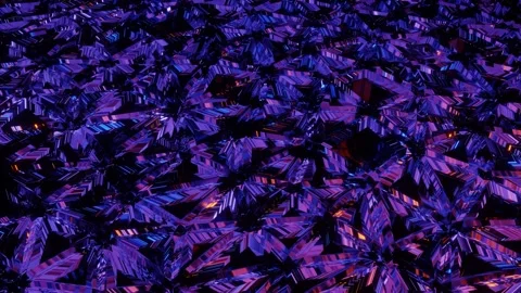 Moving Waves Of Violet Metallic Lattice 3D Render Stock Footage 169960492