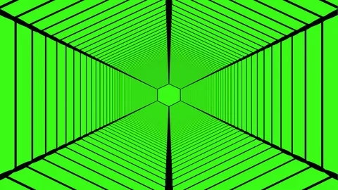 Moving Web Or Net, Sort Of Mesmerizing Tunnel. Basic Animation, Green Background Vídeo Stock 108688168
