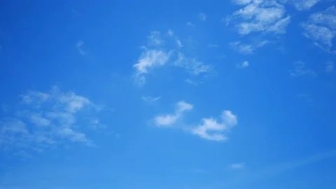 Moving white cloud with beautiful blue sky background at day time Video stock 130577600
