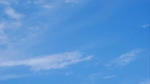 Moving white cloud with  blue sky background at day time Stock Footage 128942411