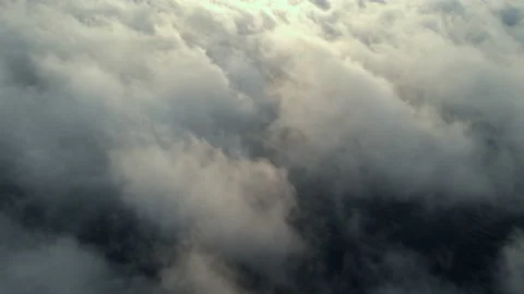 Moving white clouds blue sky scenic aerial view. Stock Footage 157824421