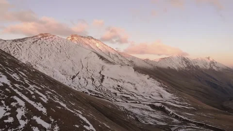 Moving white clouds blue sky scenic aerial view. Drone flies high back in blue Stock Footage 162878813