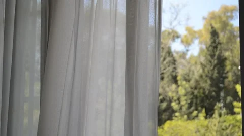 Moving white curtains in the wind Vidéo 49633510