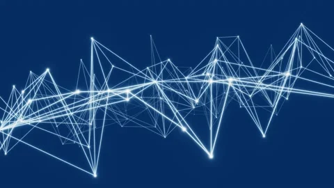 Moving white light plexus pattern against blue looping 3D animation Stock Footage 203933221