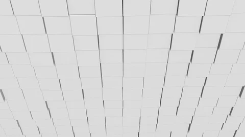 Moving white squares scrolling around while the wall of cubes is coming closer. Stock Footage 124491777