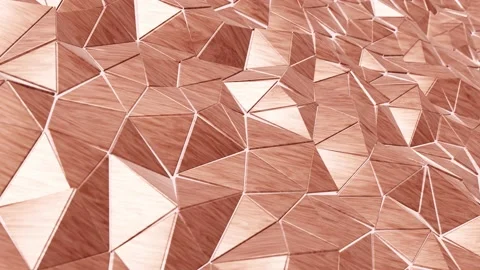 Moving wood triangles pattern looping 3D animation Stock Footage 205229537