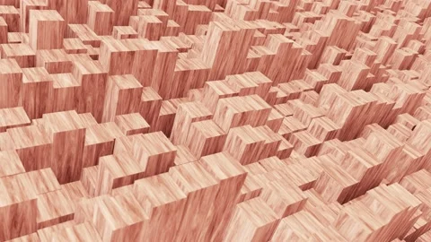 Moving wooden rectangular poles pattern looping 3D animation Stock Footage 205089779