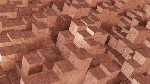 Moving wooden rectangular poles pattern rendered in UHD Vídeos de archivo 266236566