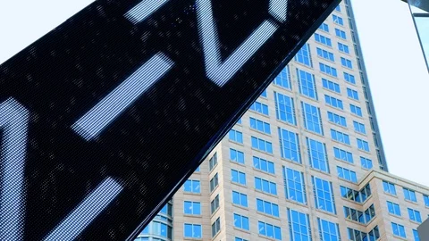 Moving words with offices in the background Stock Footage 108515487