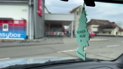 Moving  Wunder Baum Frosted Pine air freshener Stock Footage 223334046