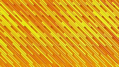Moving yellow lines on orange background, trendy minimal 3d looping animation Stock Footage 157455559