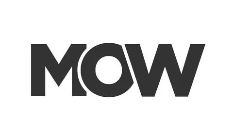 MOW logo design template with strong and modern bold text. Initial based ve.. Stock Illustration
