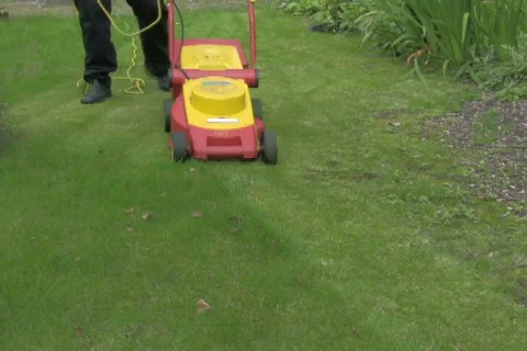 Mowing grass 3 NTSC Video stock 328419
