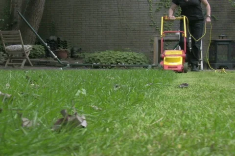 Mowing grass 6 NTSC Stock Footage 328459