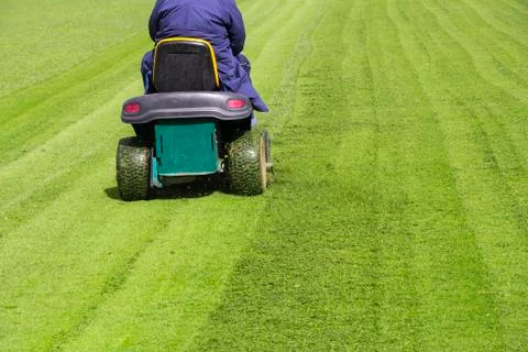Mowing the grass Foto stock