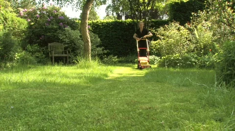 Mowing the lawn Stock-Footage 736361