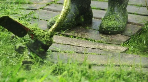 Mowing the lawn Stock Footage 46354351