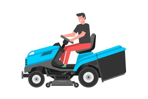 Mowing lawn Stock Illustration
