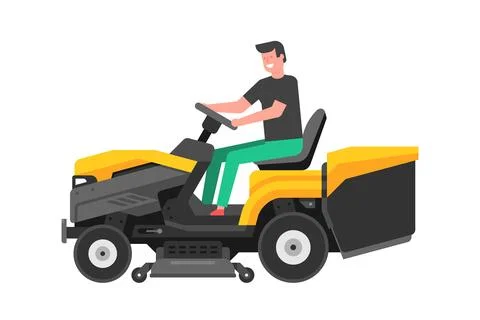 Mowing lawn Stock Illustration