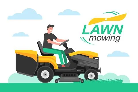 Mowing lawn Illustrazione stock