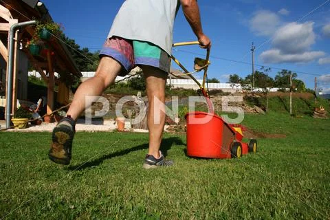 Mowing legs Stock Photos