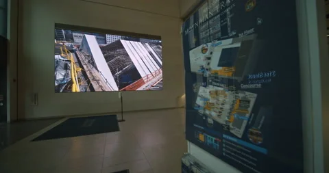 Moynihan Train Hall Opens at Penn Station. Time-laps of construction. Vidéo 151360371