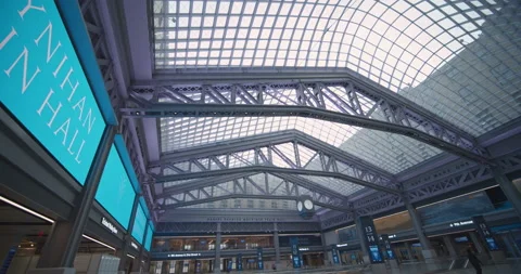 Moynihan Train Hall Opens at Penn Station Stock Footage 151361060