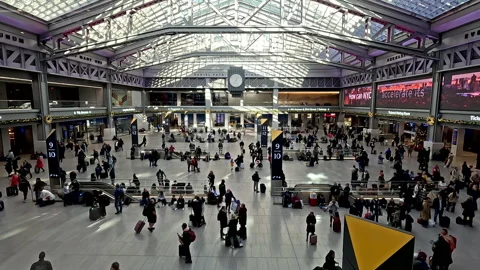 Moynihan Train Hall at Penn Station Stock Footage 228718823