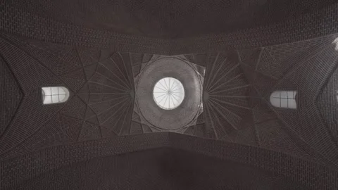 Mozaffarieh Timcheh Ceiling 360 Rotation and Tilt Shot Tabriz Bazaar Stock Footage 331594675