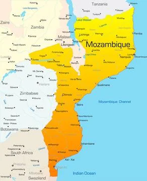 Mozambique Abstract vector color map of Mozambique country Copyright: xZoo... Stock Photos