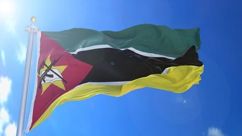 Mozambique animated flag pack in 3D and isolated background Stock Footage 119930312