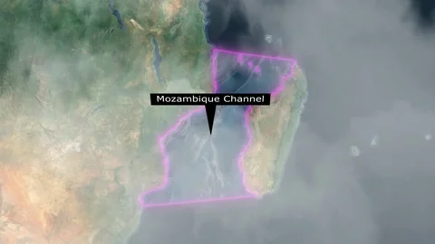 Mozambique Channel Map - Clouds Effect Stock Footage 267643703