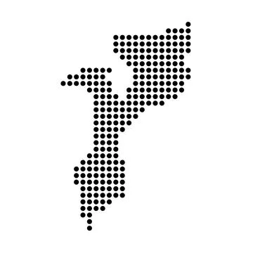 Mozambique dotted vector map Stock Illustration