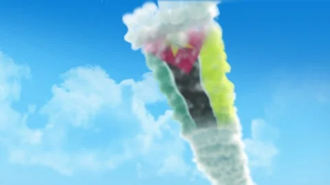 Mozambique Flag 3D Render Animation Created with Colored Smoke Trails by Air 스톡 동영상 332308913