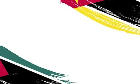 Mozambique Flag with Brush Stroke Effect, Grunge brush stroke. Watercolor p.. Stock Illustration