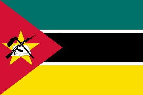 Mozambique flag graphics design vector. Illustrazione stock