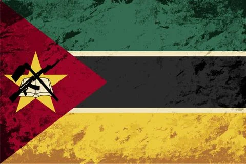Mozambique flag. Grunge background. Vector illustration Stock Illustration
