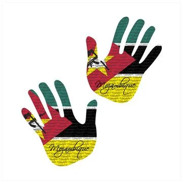 Mozambique flag hand vector 스톡 일러스트