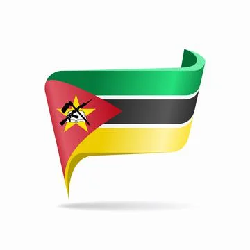 Mozambique flag map pointer layout. Vector illustration. Stock Illustration