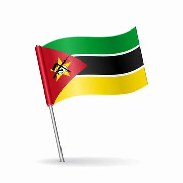 Mozambique flag map pointer layout. Vector illustration. Stock Illustration
