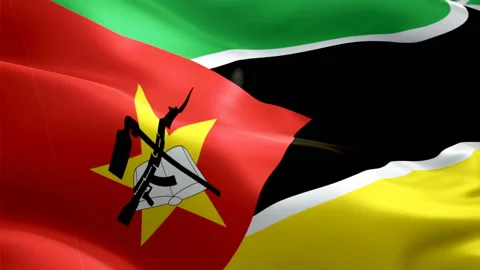 Mozambique flag Motion Loop video waving in wind. Realistic Mozambican Flag Stock Footage 128091417