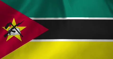 Mozambique flag waving with the wind background loop video animation Vídeos de archivo 327173008